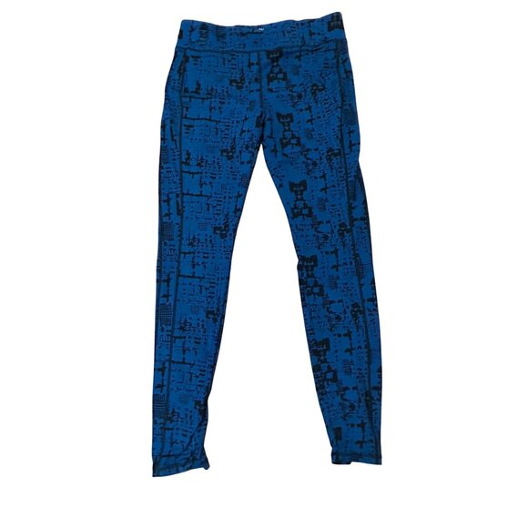 Cabi #963 Skinny Tech Cool Down Leggings Blue Black Print Large - Picture 4 of 7